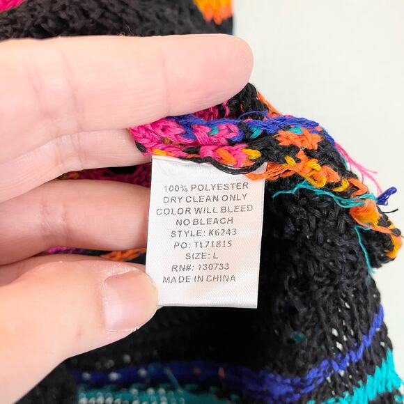 UMGEE Women's Multicolor Square Neck Crochet Knitted Pullover Sweater Large NWT - Picture 11 of 11